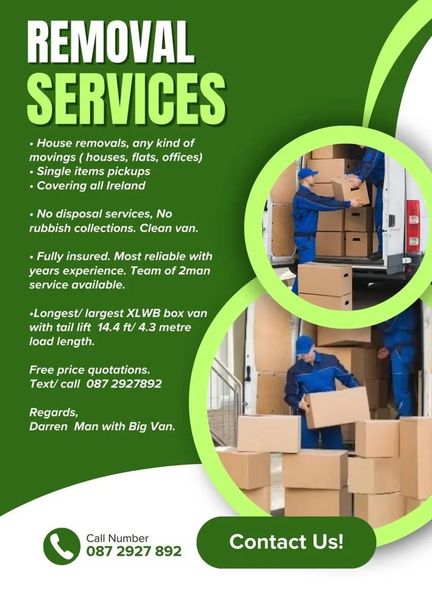 REMOVAL SERVICE CALL DARREN 087 2927892 - Image 1