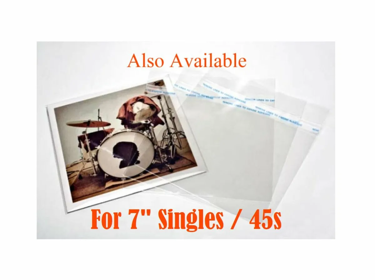 7" Inch Record Plastic Covers 45s Singles NO FLAP - Image 3
