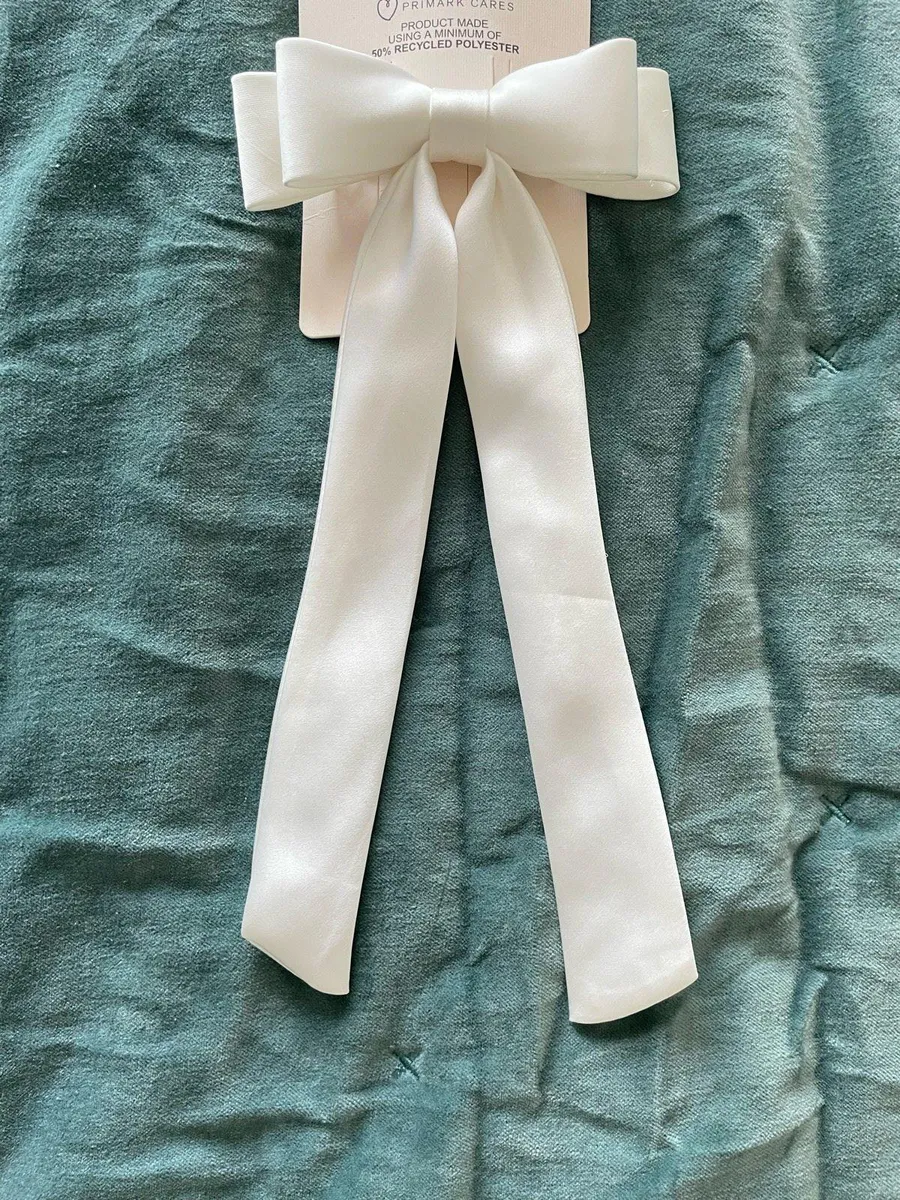 BRAND NEW White Satin Bow
