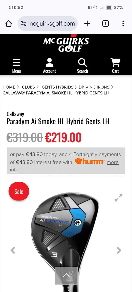 Callaway Paradym Ai Smoke 3 Hybrid. As New - Image 2