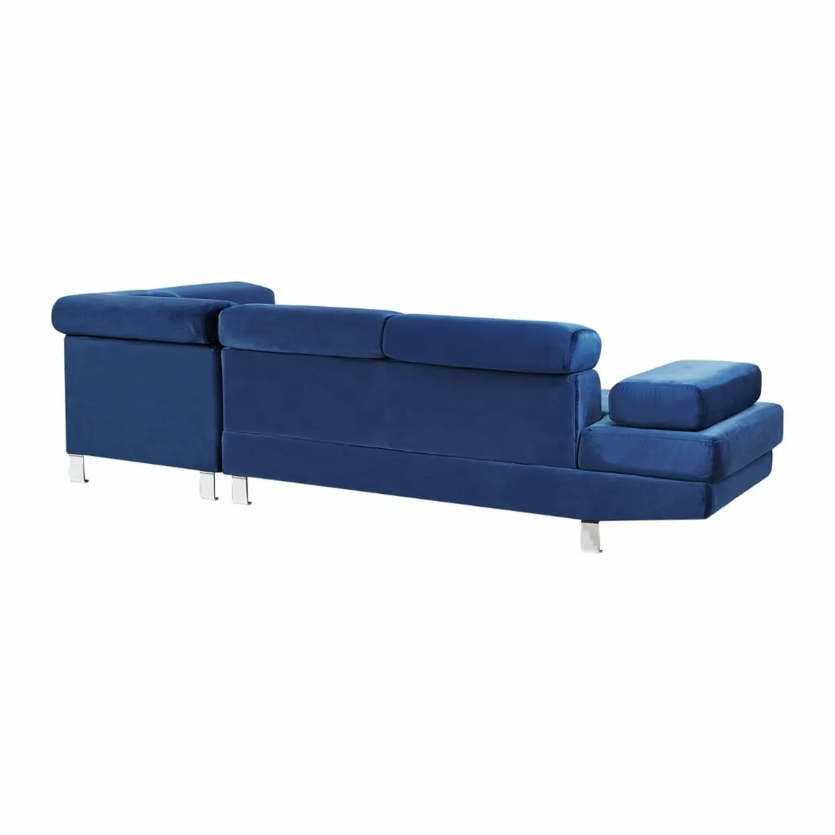 Blue Velvet Stylish Right Hand Facing Sofa - Image 3