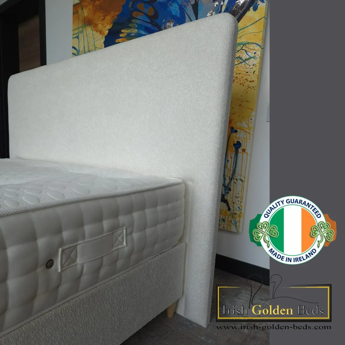 4ft6 double bed frame and headboard - Image 3
