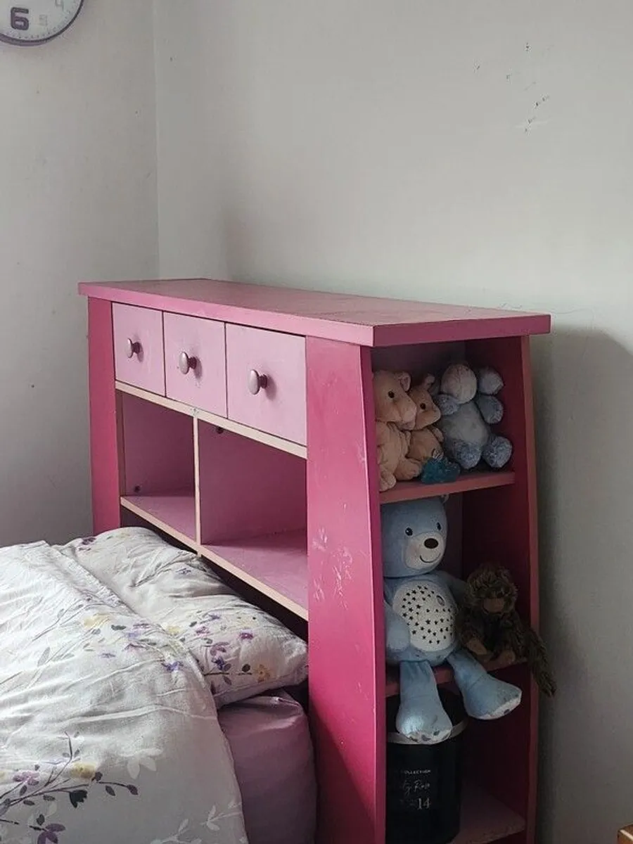 Pink Bed with storage & Toddler bed - Image 4