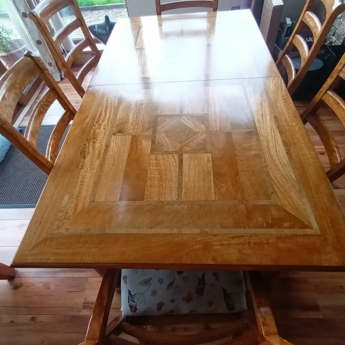 Extends: Wood & Glass Dining table & 8 chairs - Image 3