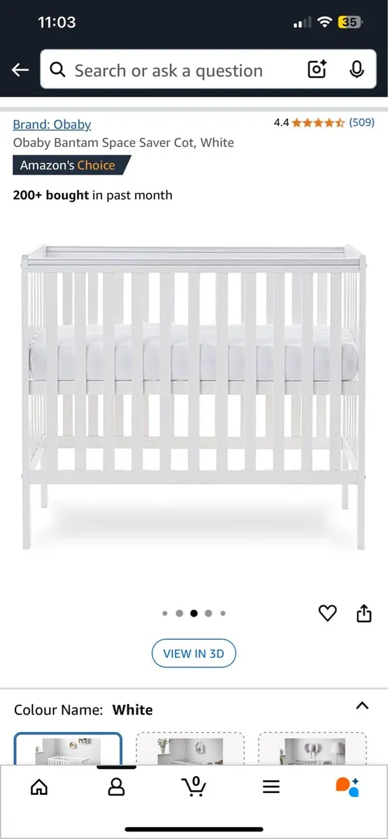 Baby’s Cot space saver 104cm x 56cm - Image 2