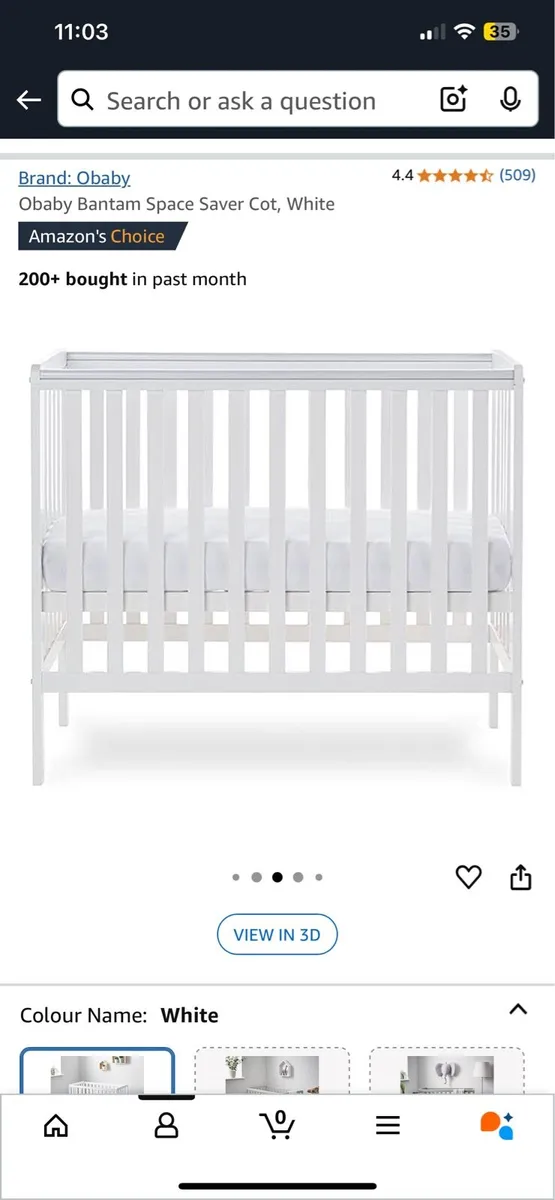 Baby’s Cot space saver 104cm x 56cm - Image 3