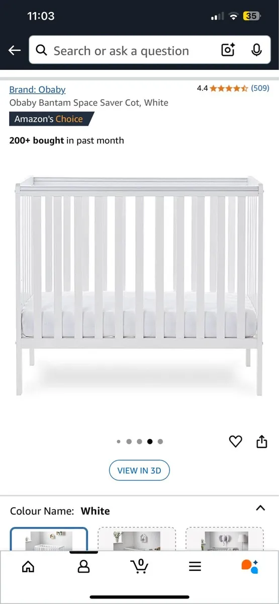 Baby’s Cot space saver 104cm x 56cm - Image 4