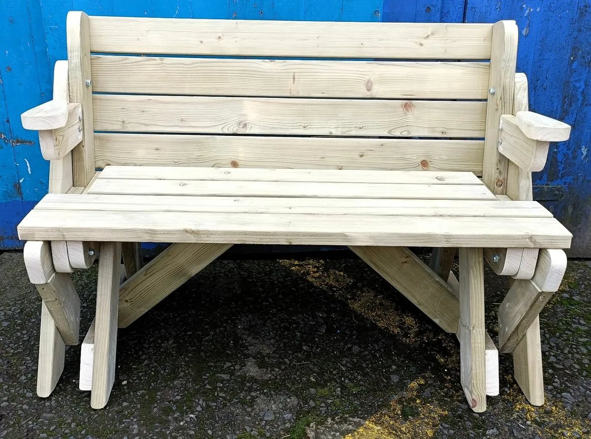 Convertible Garden Bench - Picnic Table - Image 2