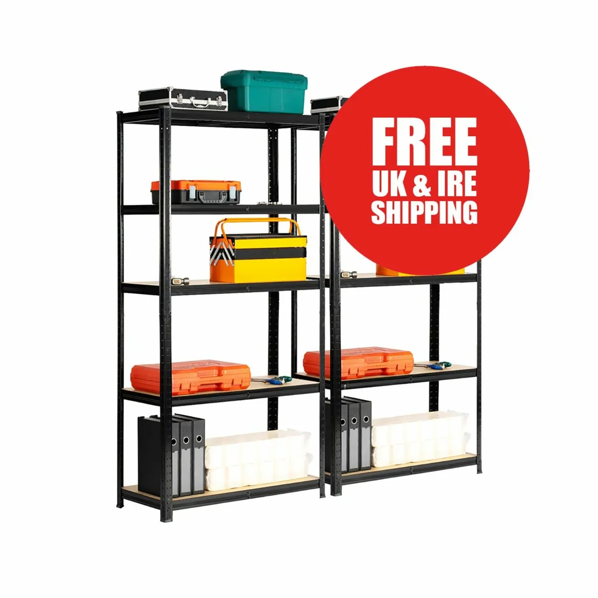 Budget Garage Shelving | 2 Bay Black - Image 1