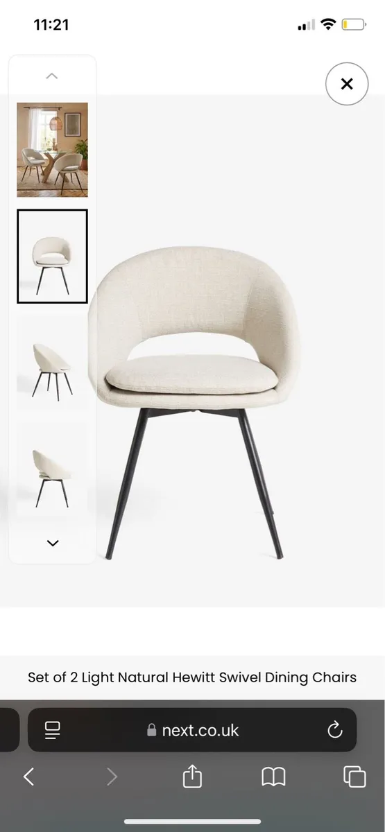 Set of 2 Light Natural Hewitt Dining Chairs - Image 1