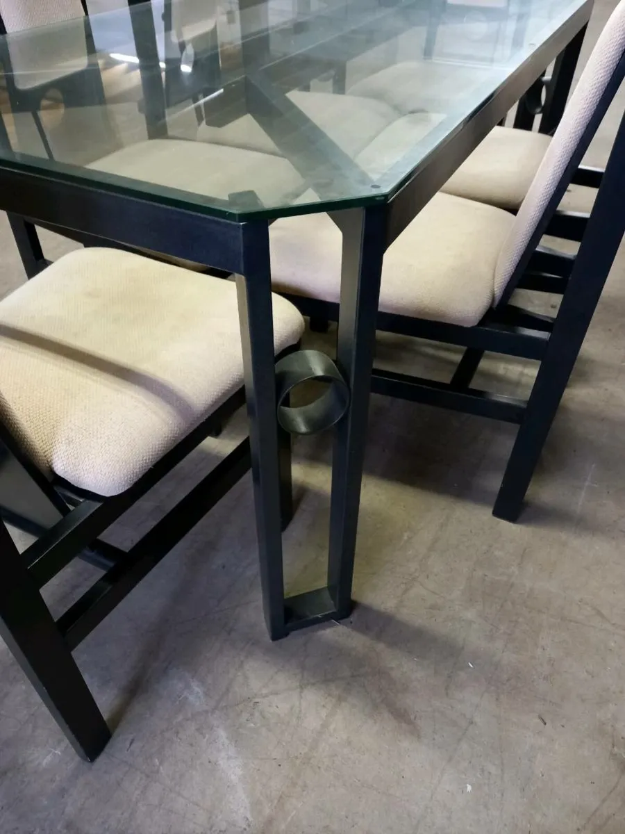 Al Frank cast iron table and 6 chairs - Image 3