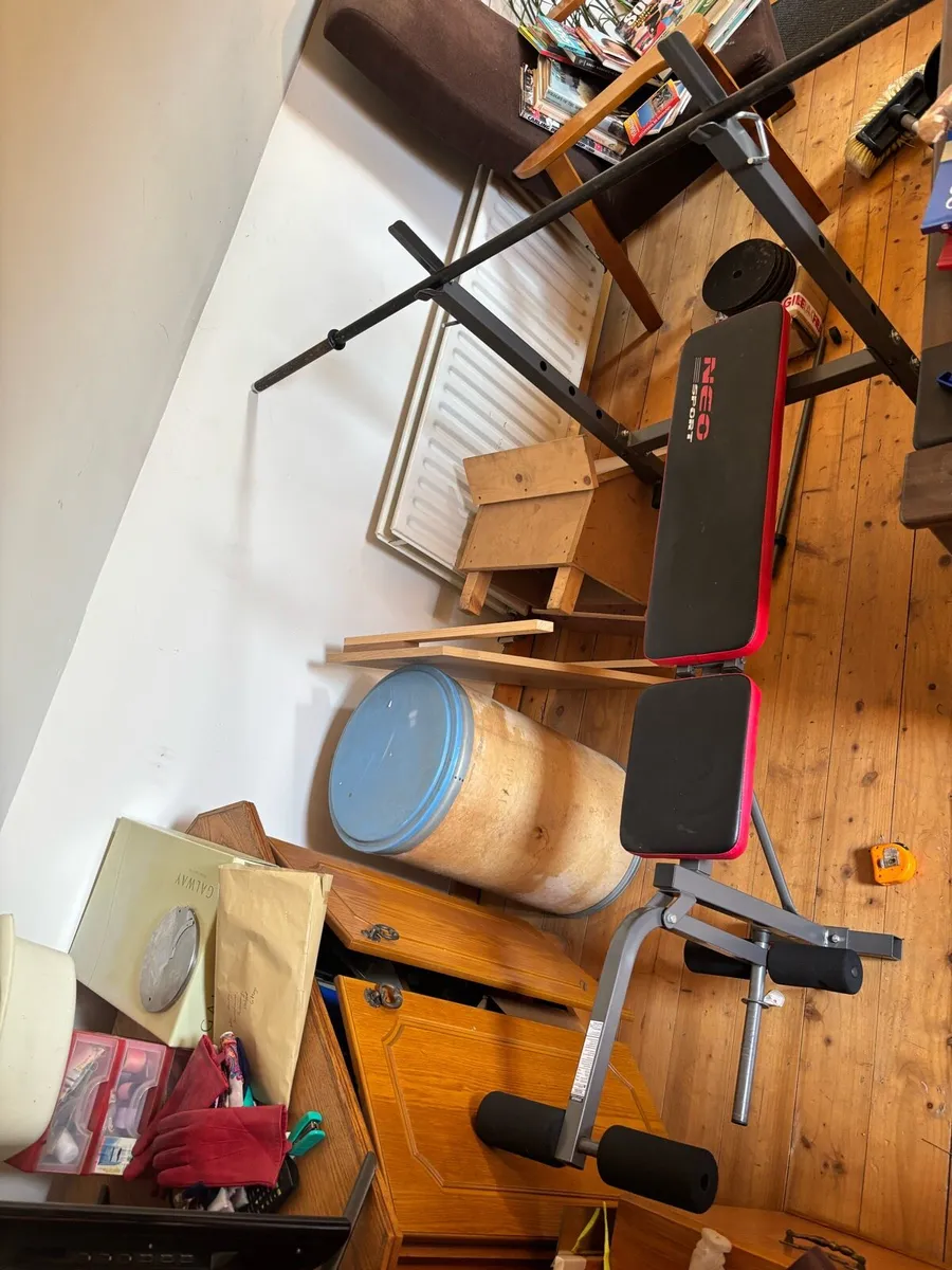 Bench, Barbell and Attachments - Image 1