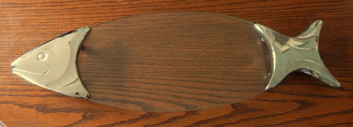 Chrome and Glass Serving Platter - Image 2