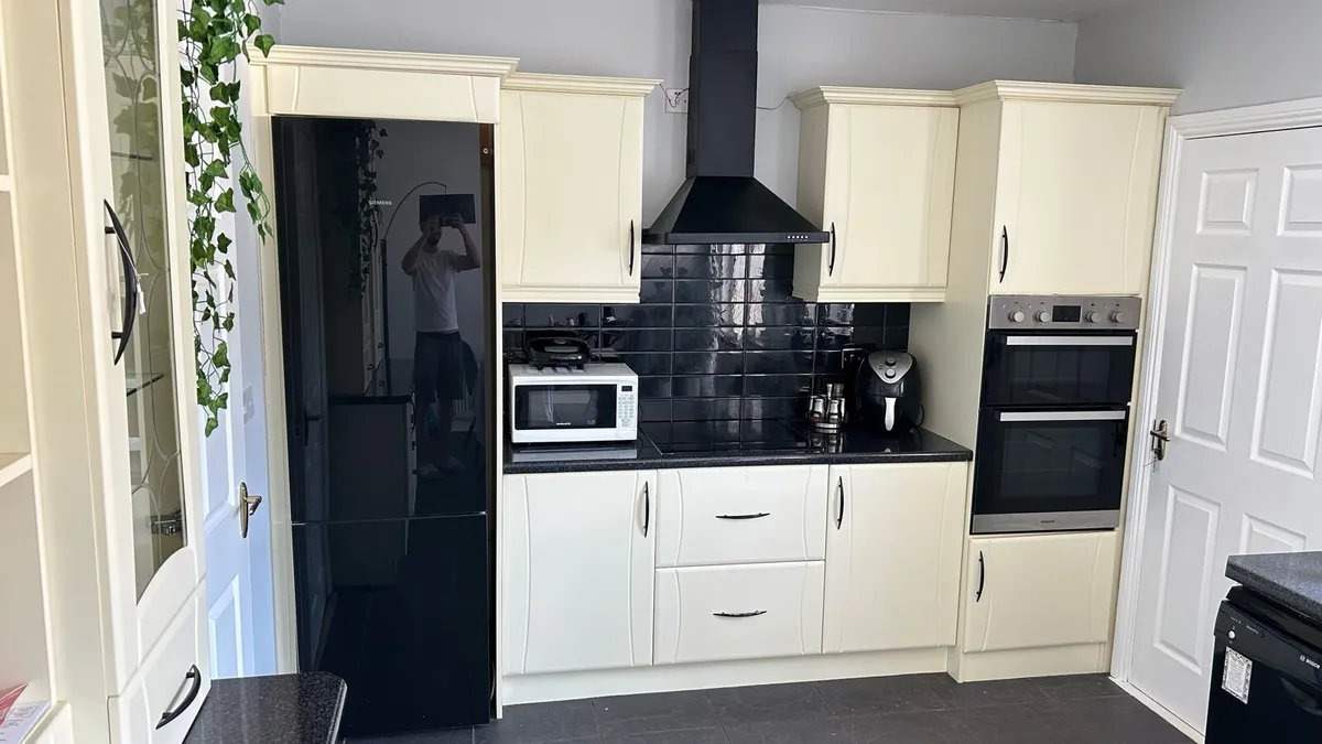 Kitchen Cabinet with Wine Rack & Glass Display - Image 1