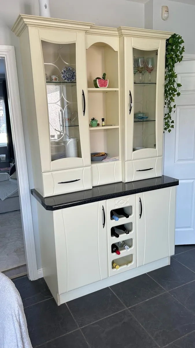 Kitchen Cabinet with Wine Rack & Glass Display - Image 2