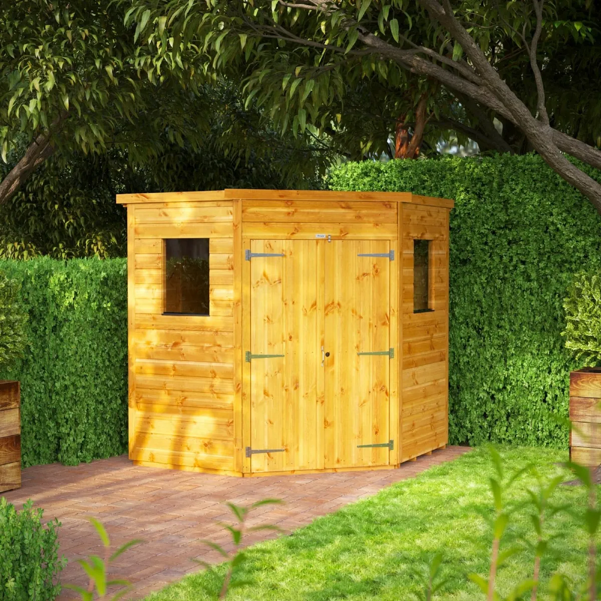 6x6 Corner Deluxe Timber Garden Shed - Image 1
