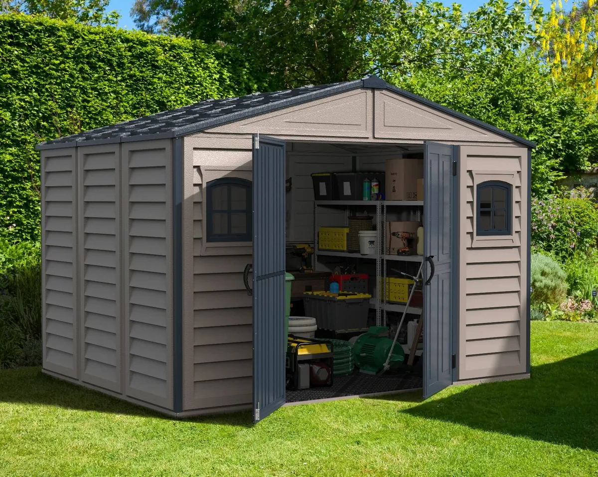 WoodBridge PLUS II 10.5×8 Vinyl Garden Sheds - Image 2