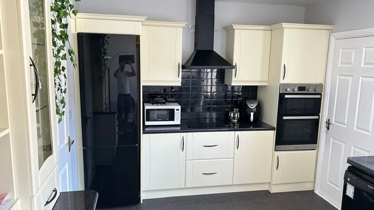 Kitchen Cabinet with Wine Rack & Glass Display - Image 1