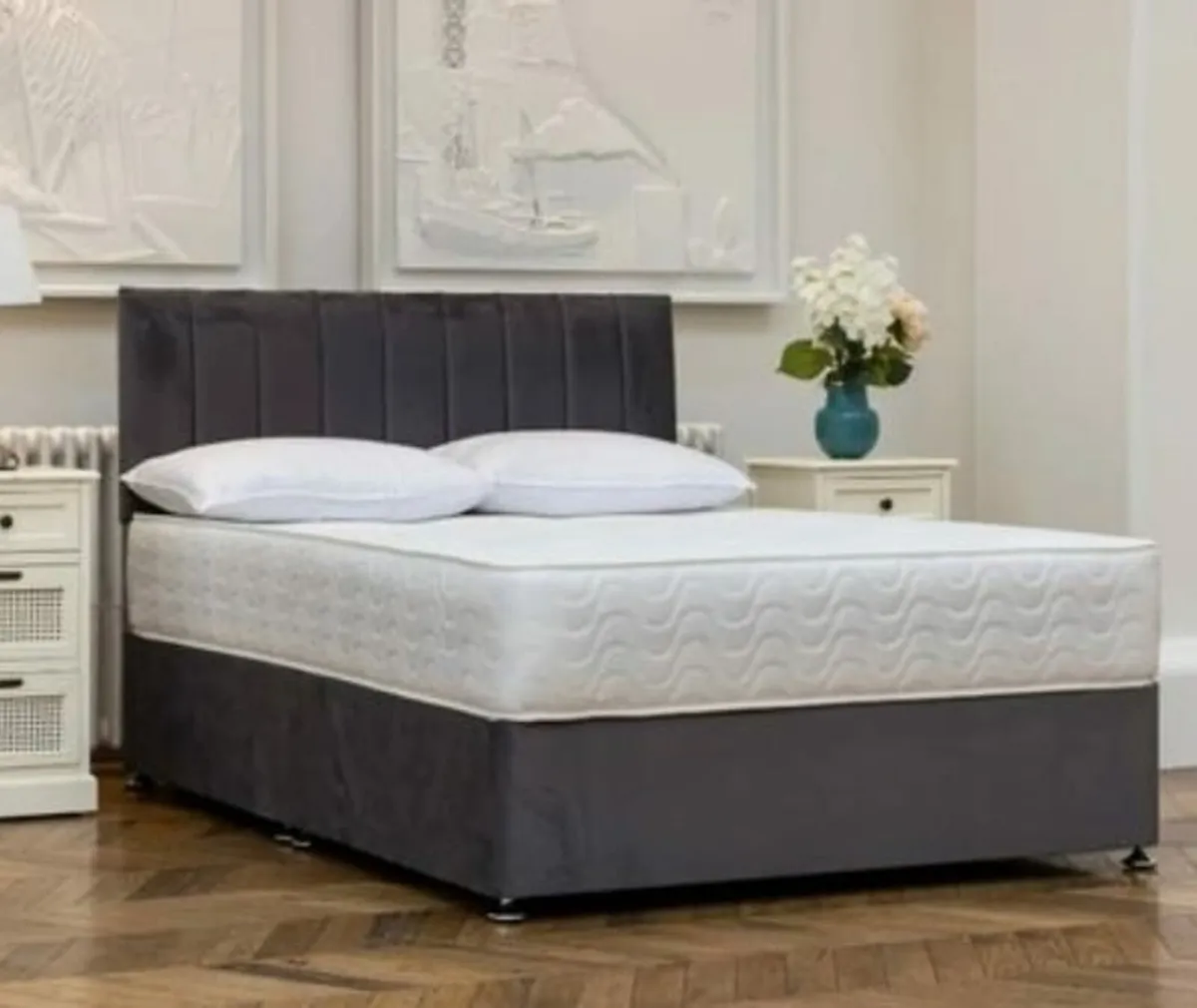 Double 4ft6 Divan Bed with Mattress included - Image 2