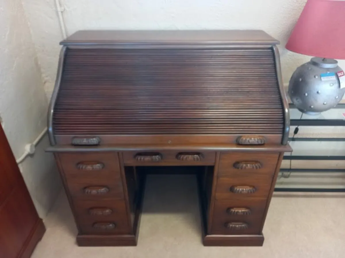 Baker Roll Top Desk  Solid Mahogany roll top desk - Image 2