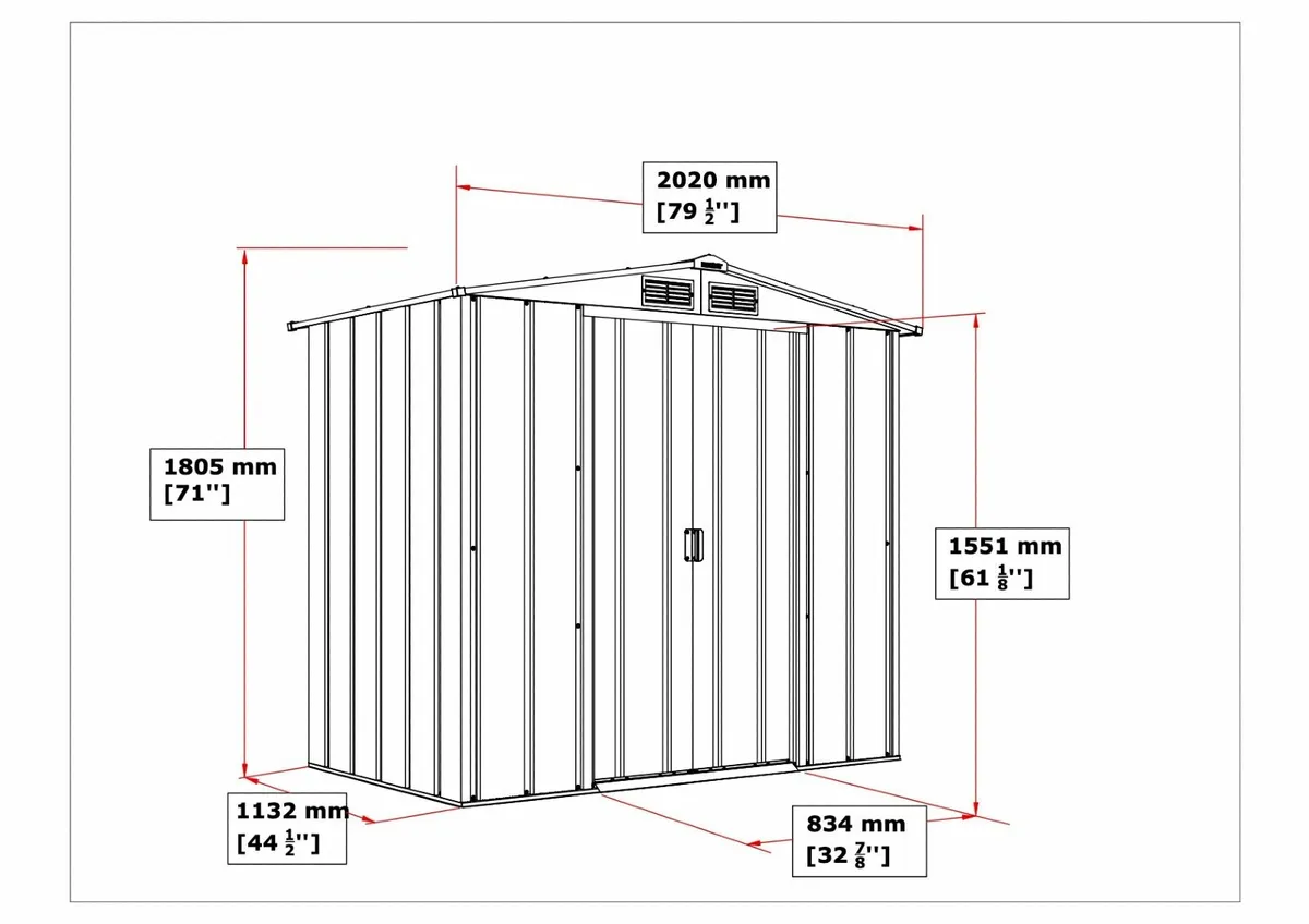 6×4 ECO Steel Garden Shed, Free Delivery - Image 2