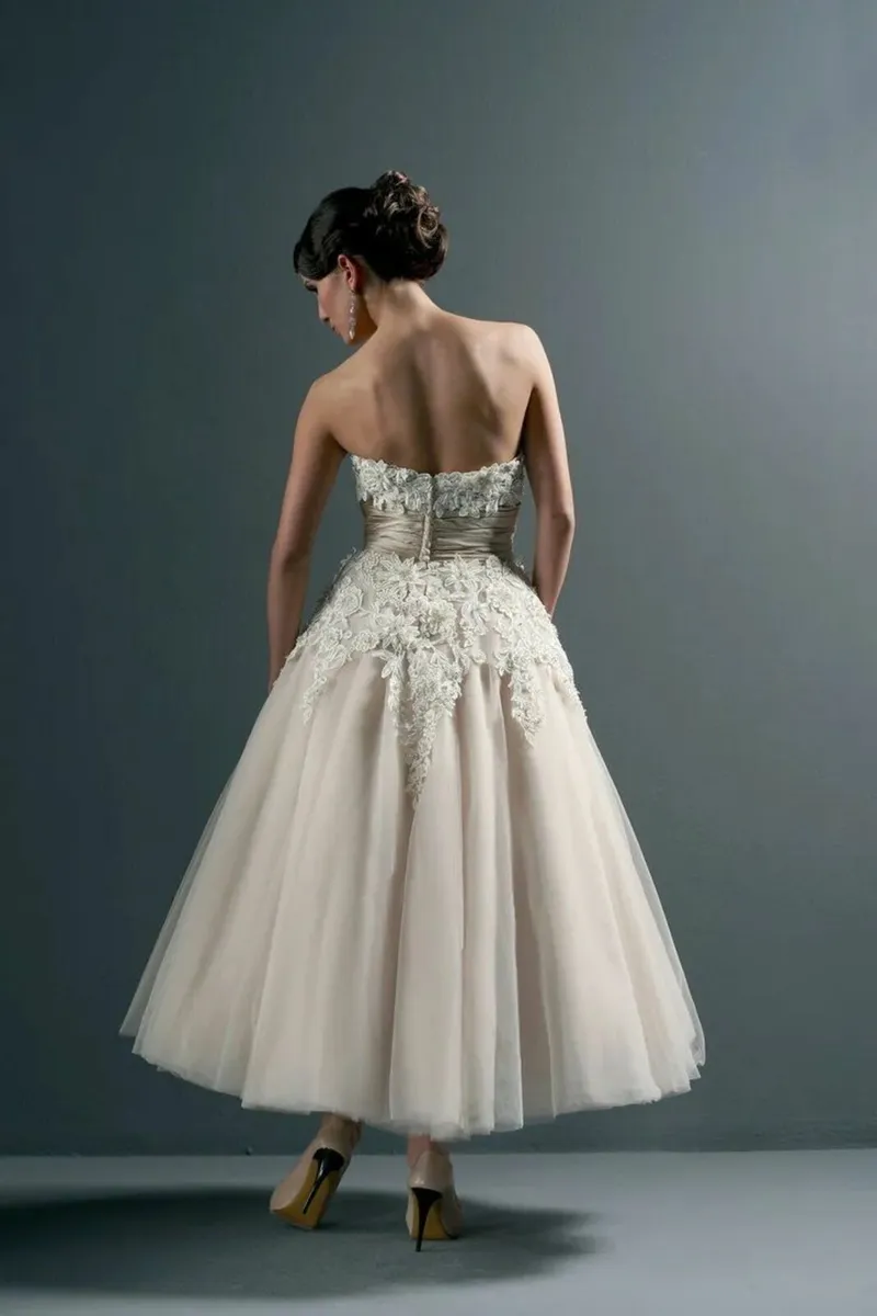 Tea Length Wedding Dress Size 10 - Image 4