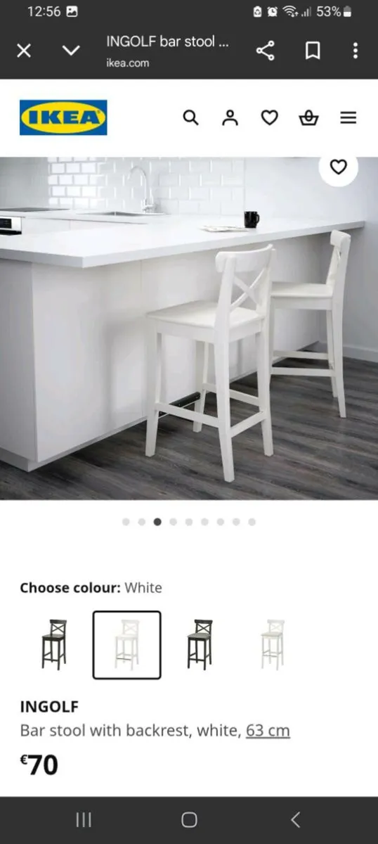 4 x IKEA INGOLF WHITE STOOLS - Image 4