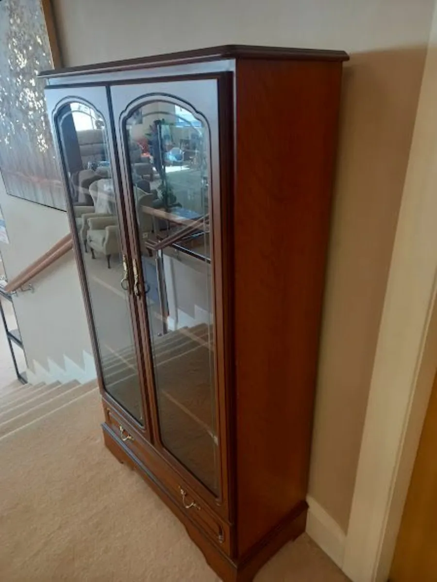 Glazed solid cherry wood book case - Image 2