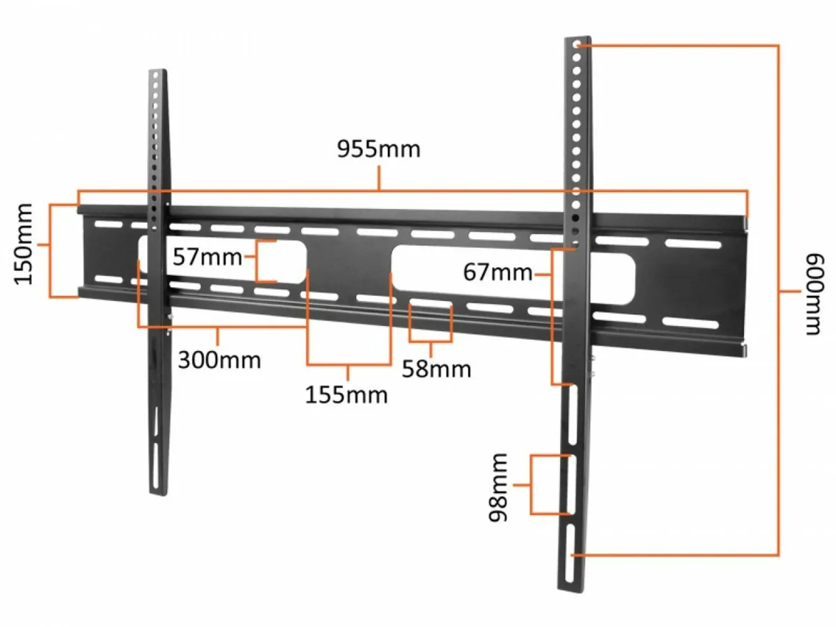 Tv Wall Mount Bracket Flat Slim Fixed  42" - 100" - Image 2