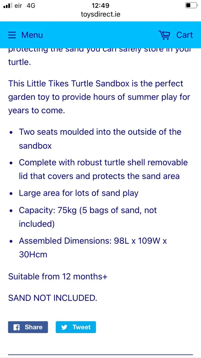 Little Tikes Turtle Sandbox with lid - Image 3