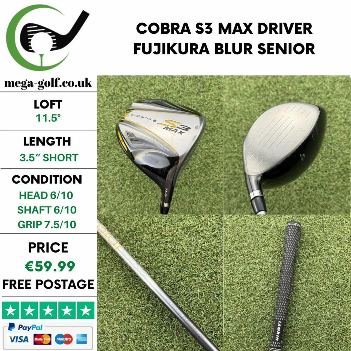 COBRA S3 MAX DRIVER / 11.5° / FUJIKURA BLUR SENIOR - Image 1