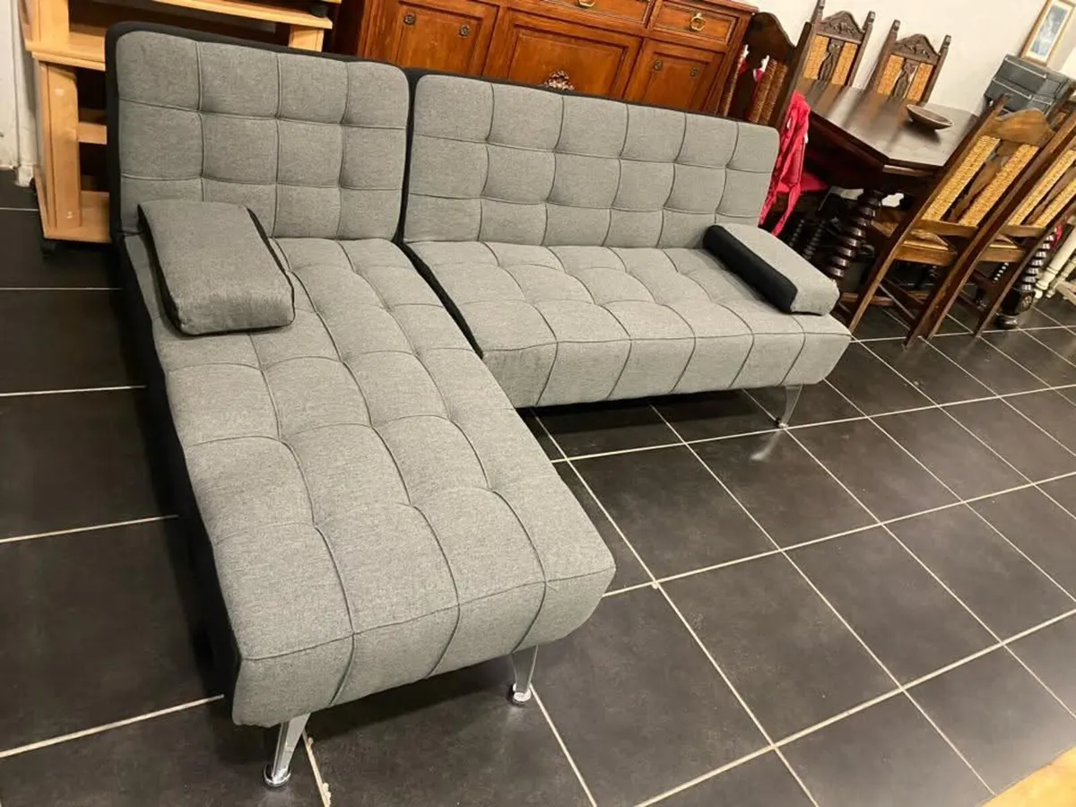 Blue Velvet L Sofa Bed – Stylish & Space Saving - Image 4