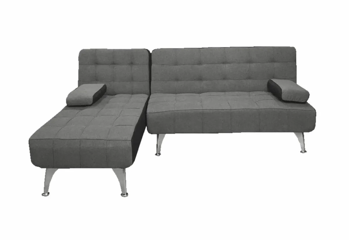 Dark Grey Velvet Sofa Bed – Modern & Comfortable - Image 1