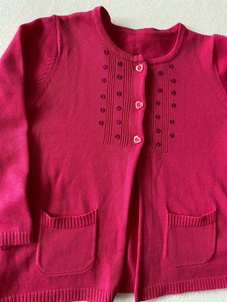 Brand new Girl’s Pink Cotton Sequin Cardigan - Image 4