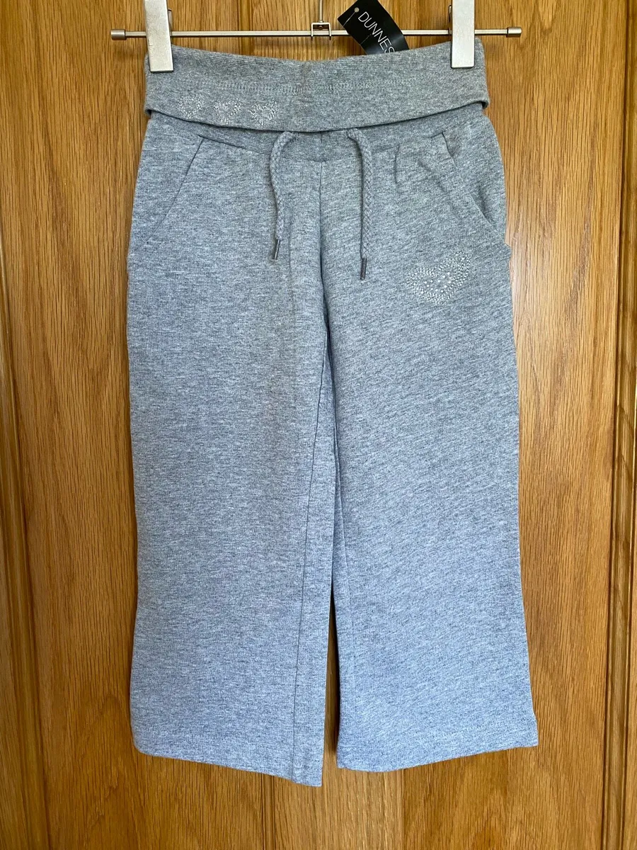 Brand new Girls Cotton Rich Grey Joggers Pants - Image 1