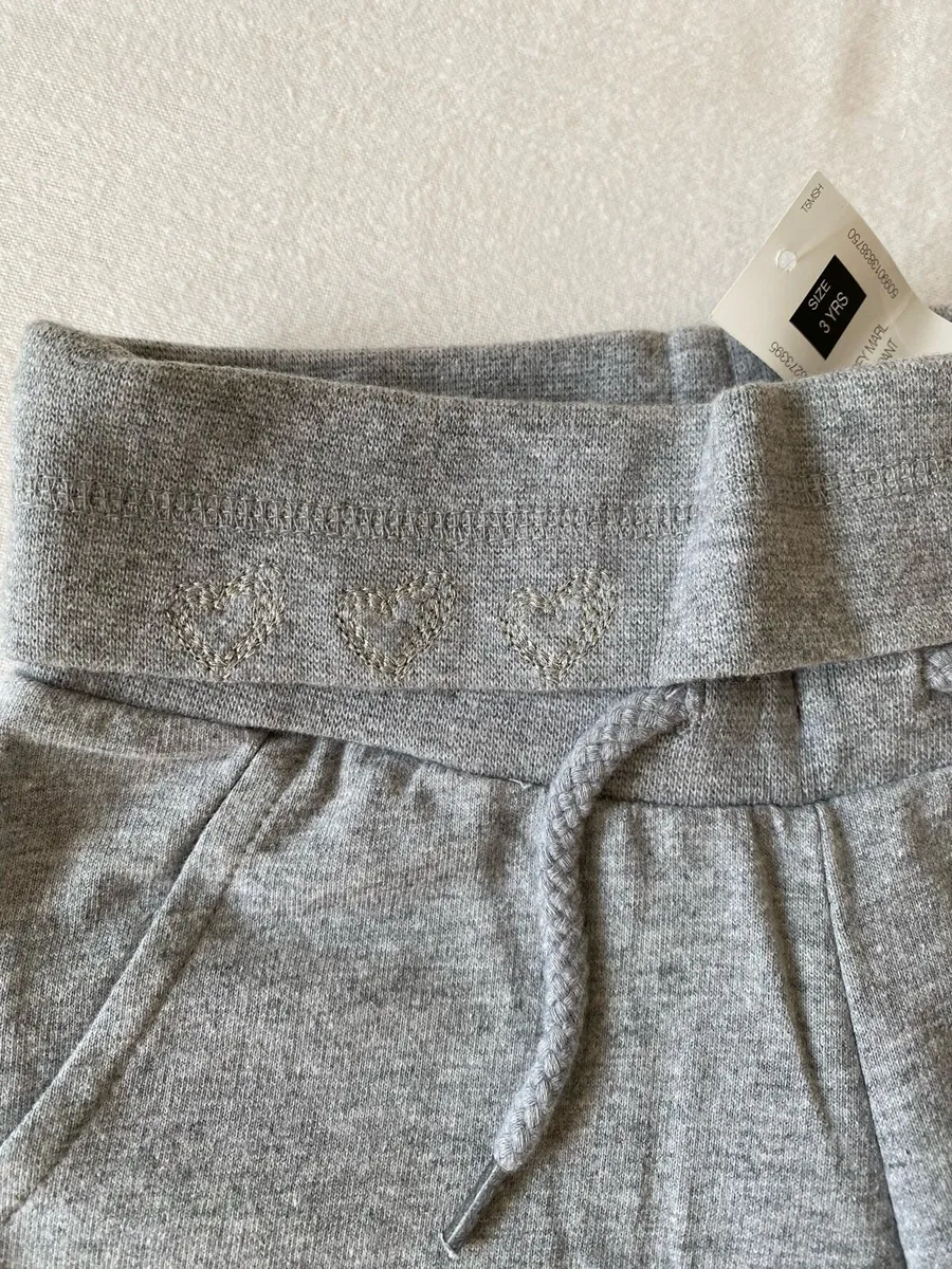 Brand new Girls Cotton Rich Grey Joggers Pants - Image 3