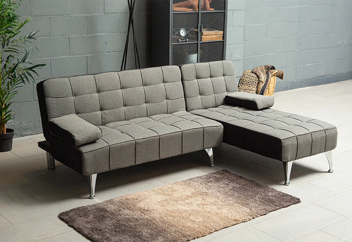 Dark Grey Velvet Sofa Bed – Modern & Comfortable - Image 4