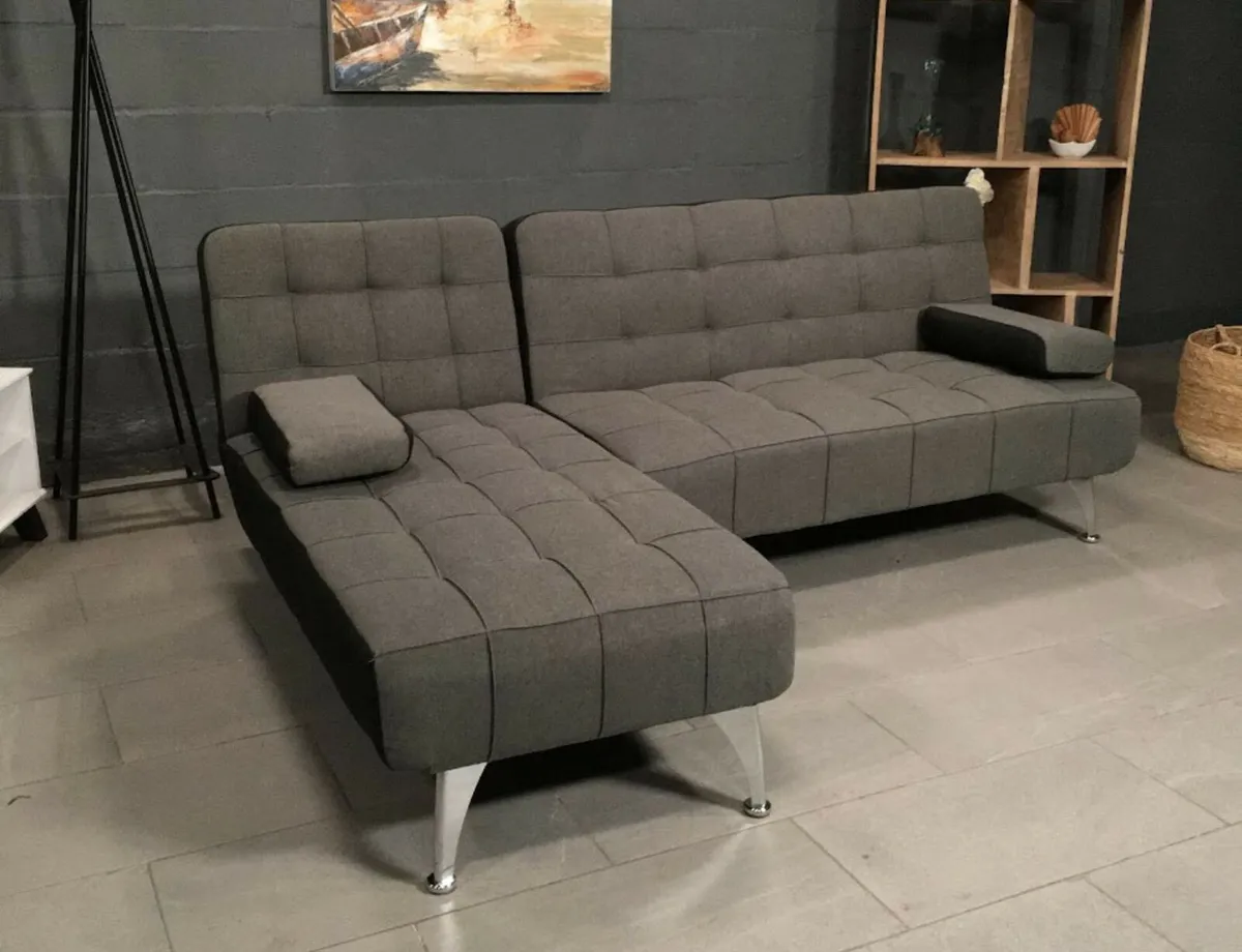 Blue Velvet L Sofa Bed – Stylish & Space Saving - Image 2