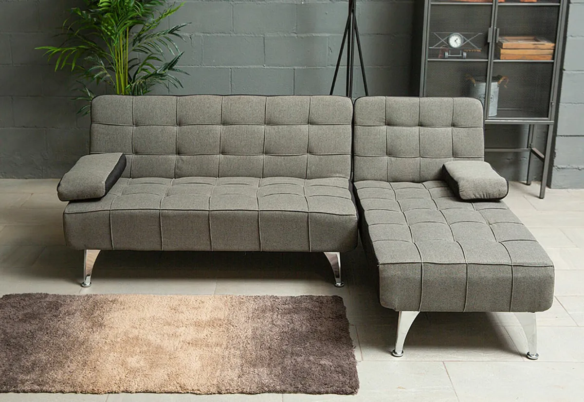 Black Velvet Corner Sofa Bed – L Shape Couch - Image 3