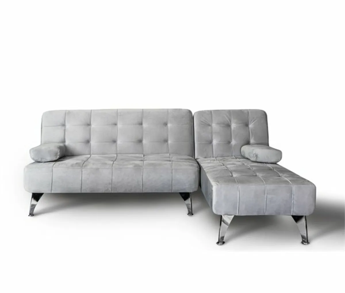 Black Velvet Corner Sofa Bed – L Shape Couch - Image 2