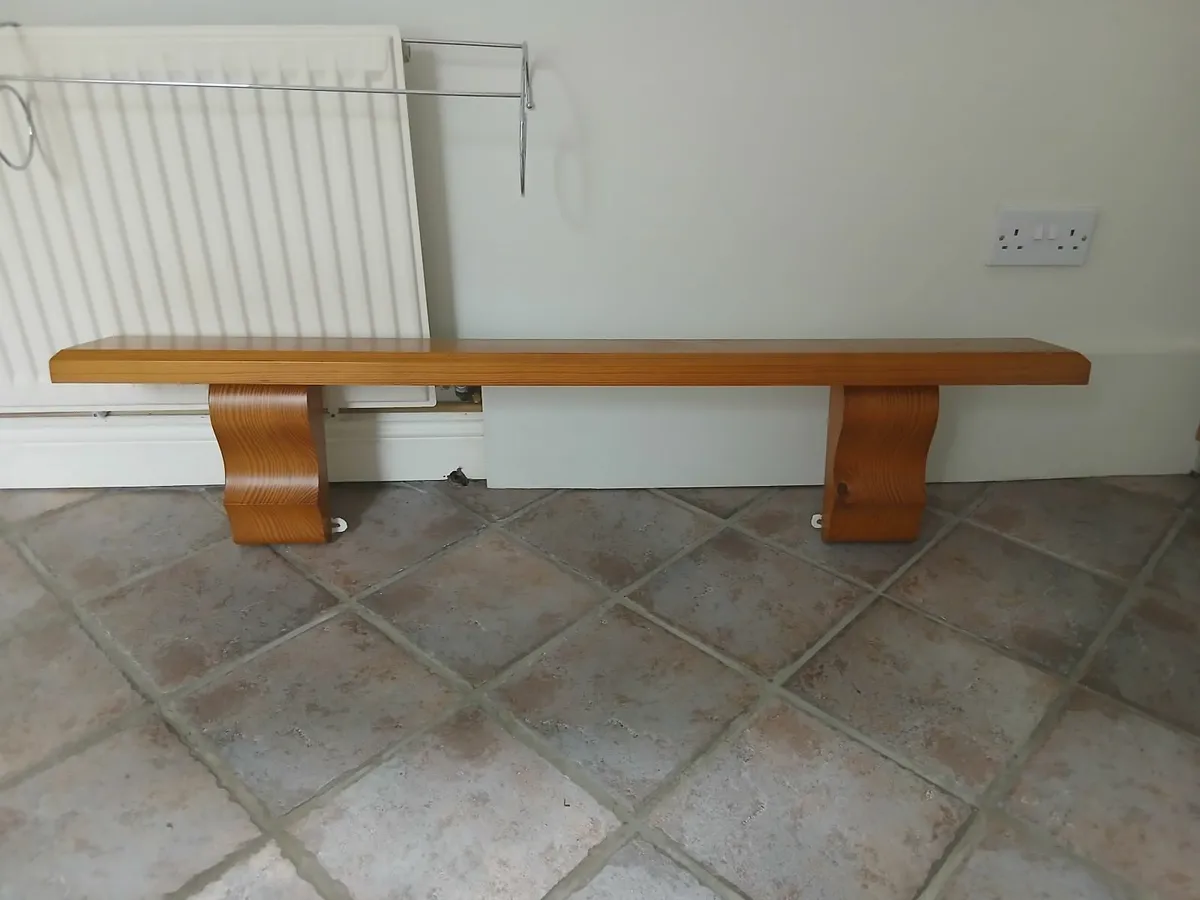 Solid wooden shelf.
