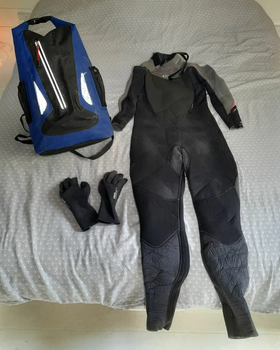 Wetsuit (Fits a 12), Dry Bag, Gloves. North Cork - Image 1