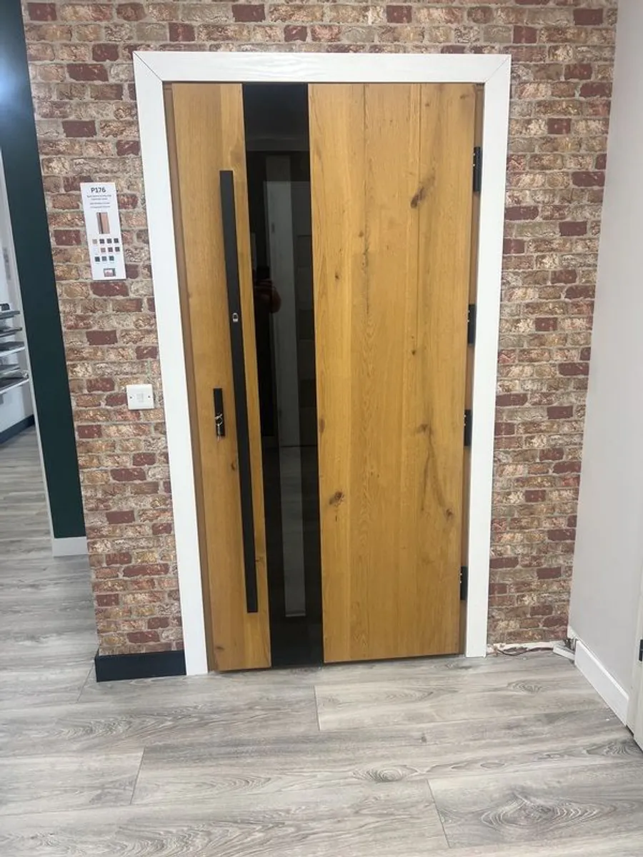 wooden front door with fingerprint access - Image 2