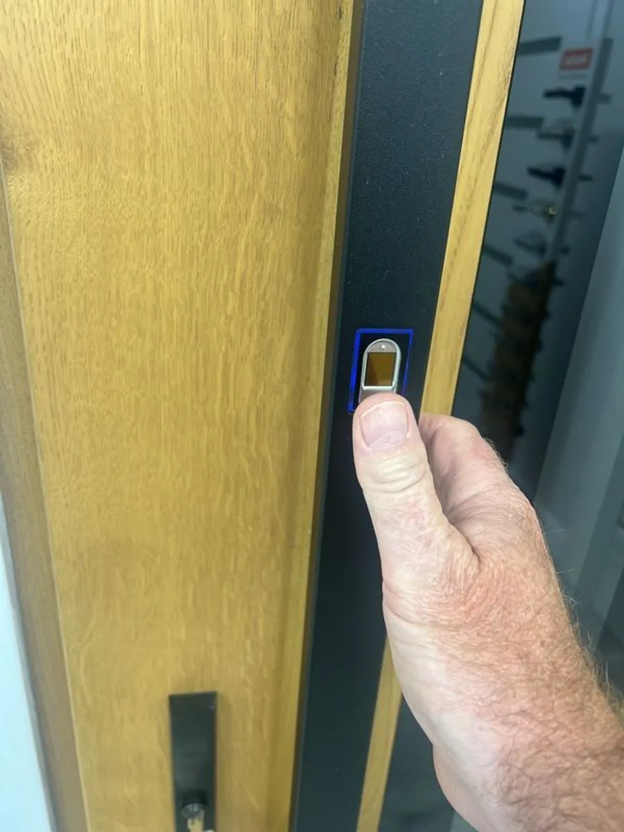wooden front door with fingerprint access - Image 3