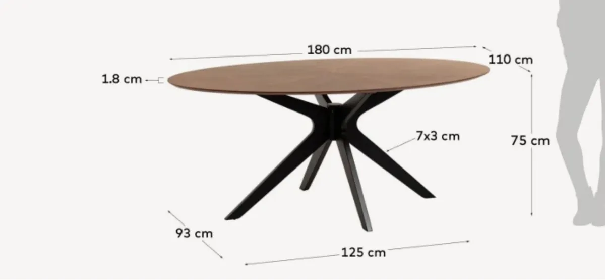 Kave home kitchen walnut table brand new in box - Image 1
