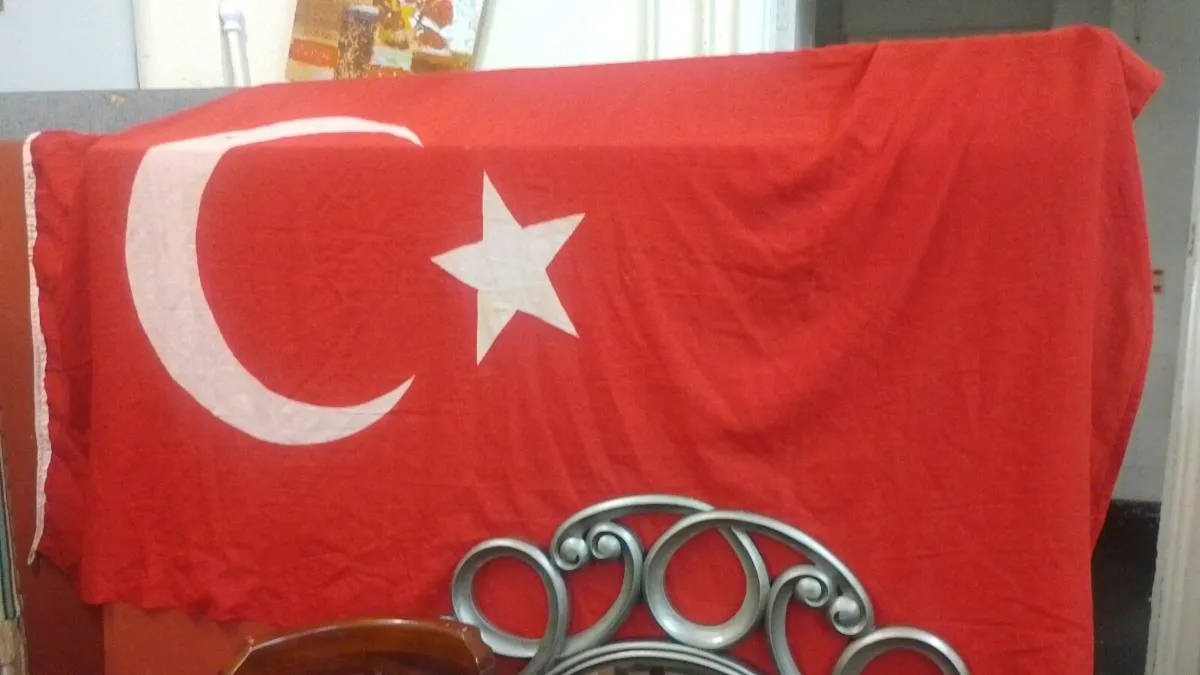 Large Original Linen Turkish NATO Flag - Image 1