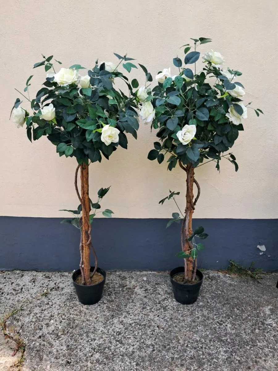 Artificial White Rose Bushes Wedding - Image 1