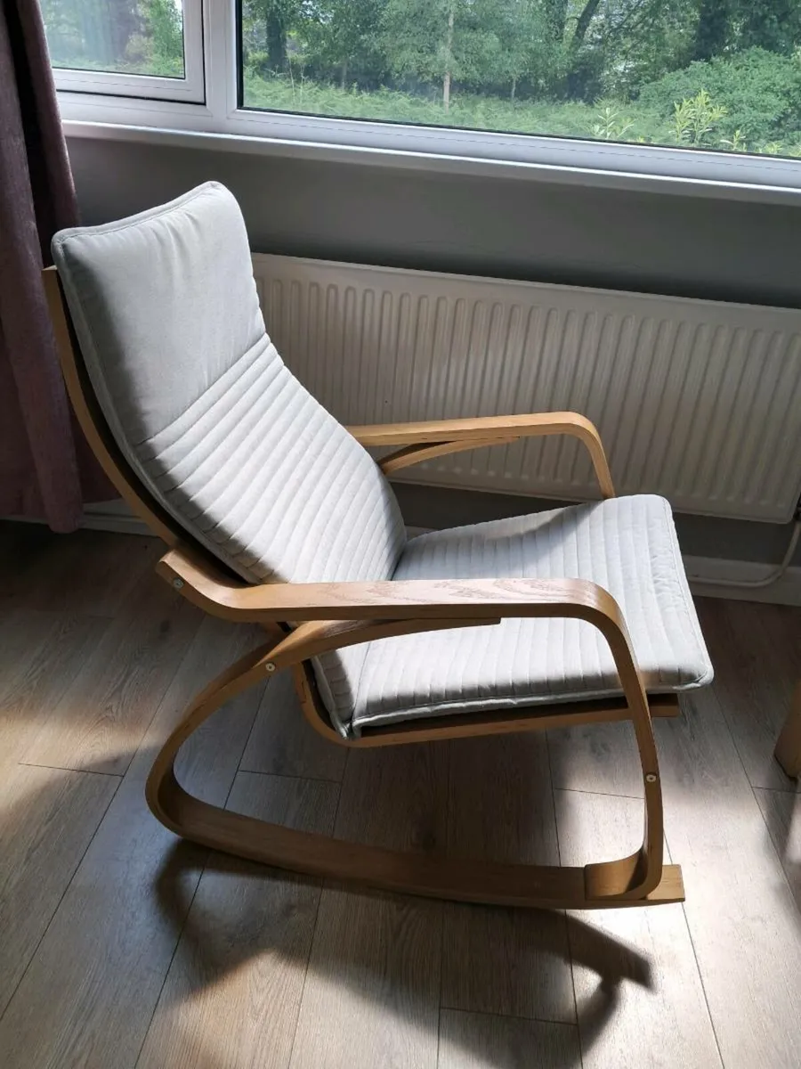 Ikea Poang Rocking Chair and Footstool - Image 4