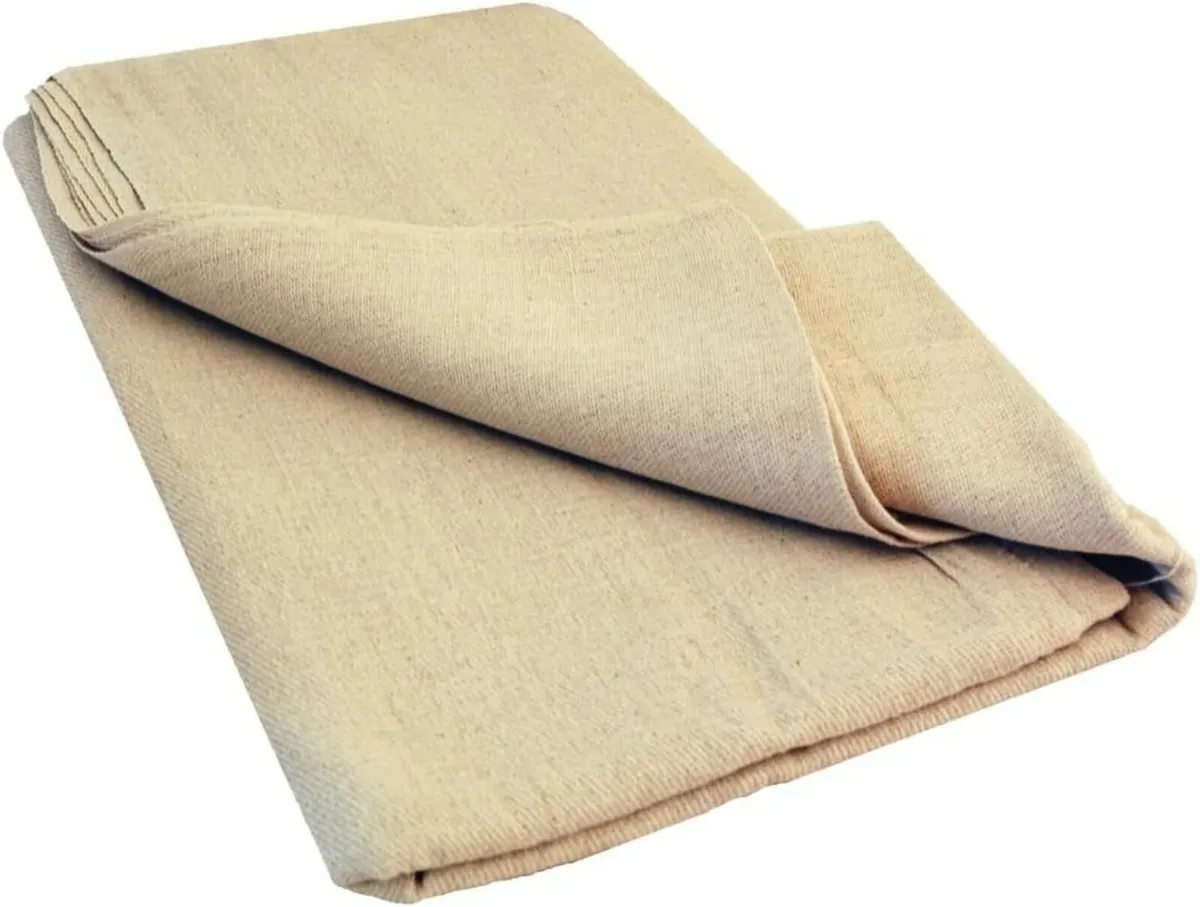 Cotton calico dustsheet  2.7m X 3.6m (9ft X 12ft) - Image 3