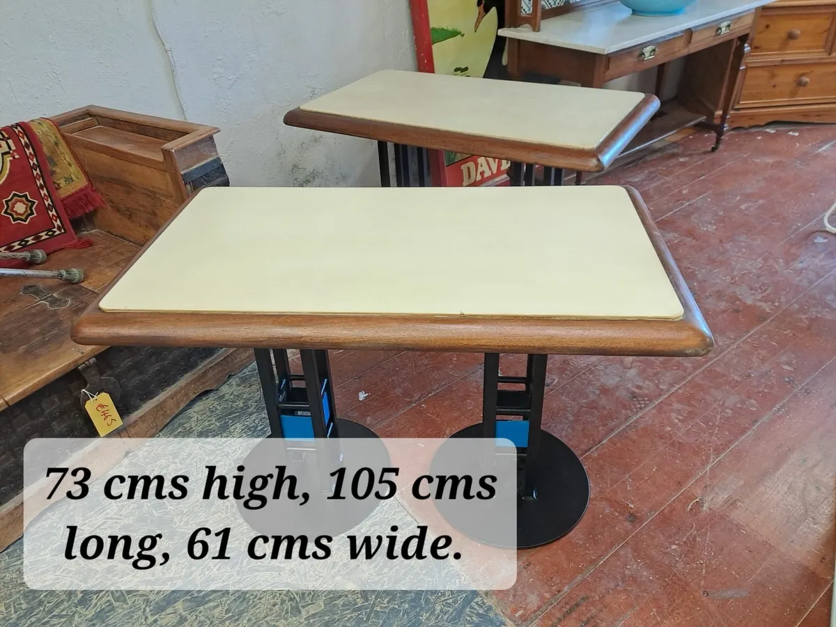 Pair vintage, 1960s cafe, bistro tables - Image 2